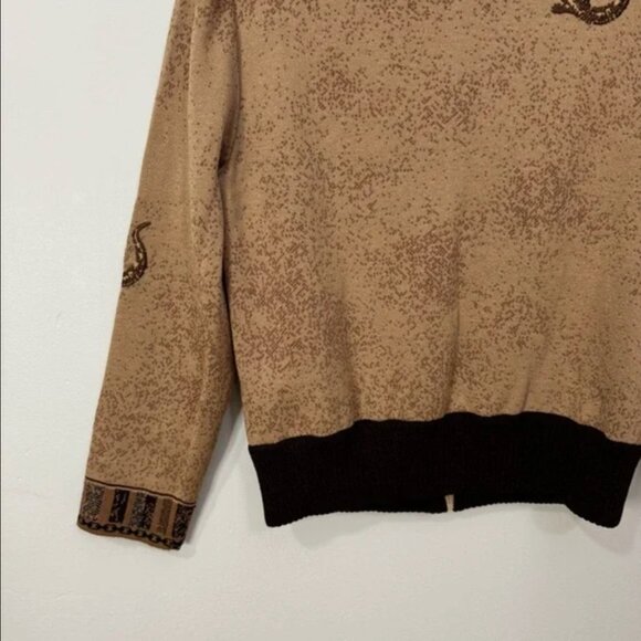 St. John Collection by Marie Gray Brown Knit Alligator Sweatshirt Size 6 - Picture 6 of 15